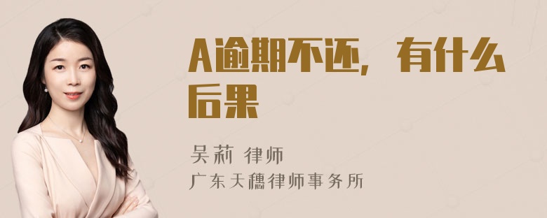 A逾期不还，有什么后果