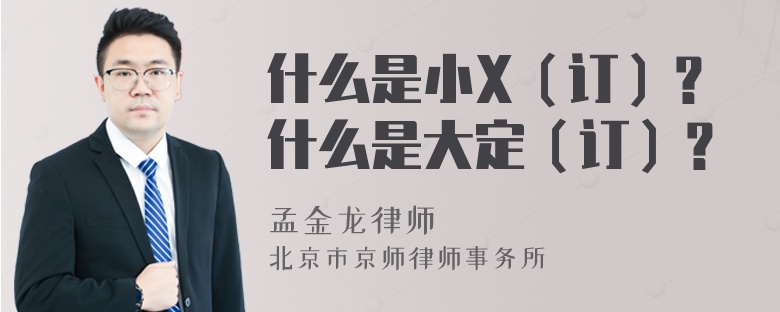 什么是小X（订）？什么是大定（订）？