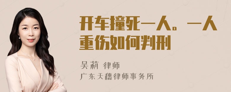 开车撞死一人。一人重伤如何判刑