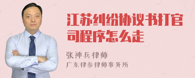 江苏纠纷协议书打官司程序怎么走