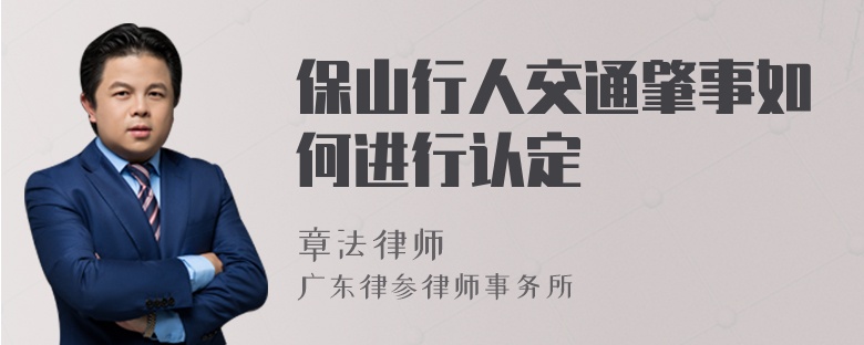 保山行人交通肇事如何进行认定