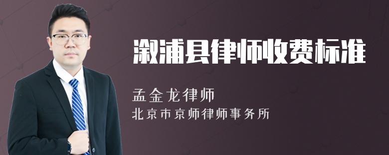 溆浦县律师收费标准