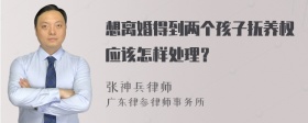 想离婚得到两个孩子抚养权应该怎样处理？