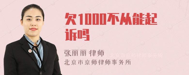 欠1000不从能起诉吗