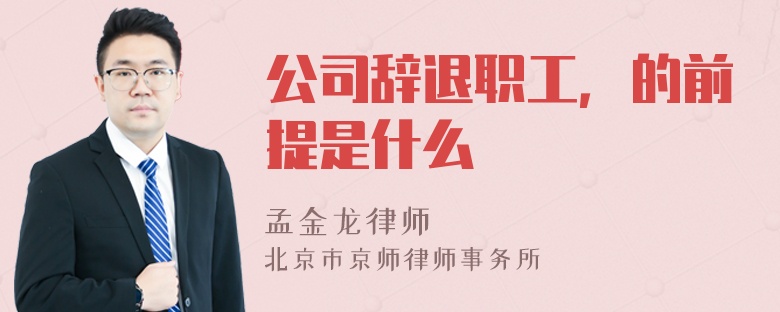 公司辞退职工，的前提是什么