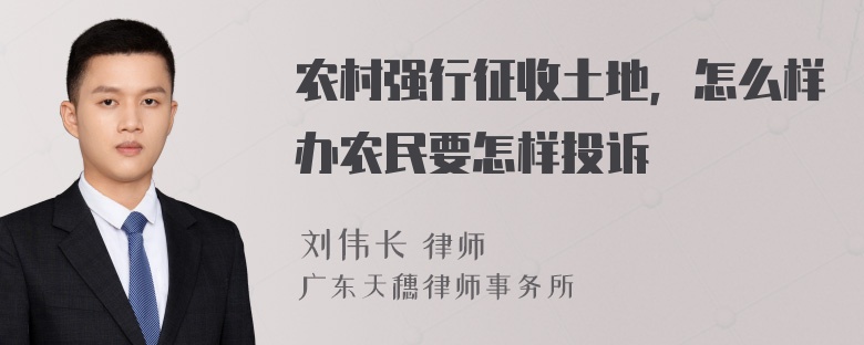 农村强行征收土地，怎么样办农民要怎样投诉