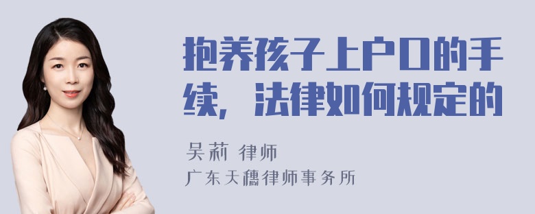 抱养孩子上户口的手续，法律如何规定的