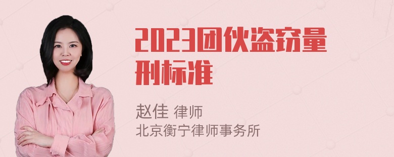 2023团伙盗窃量刑标准