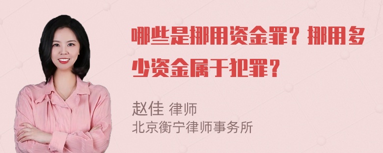 哪些是挪用资金罪？挪用多少资金属于犯罪？