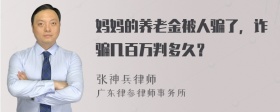 妈妈的养老金被人骗了，诈骗几百万判多久？