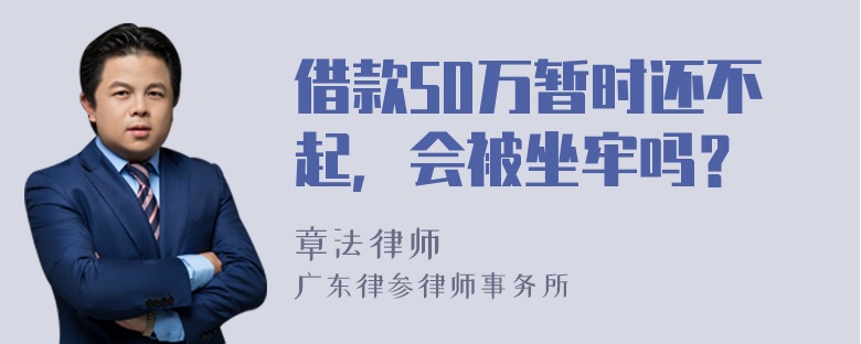 借款50万暂时还不起，会被坐牢吗？