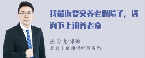 我最近要交养老保险了，咨询下上调养老金