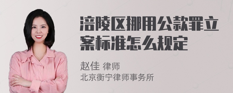 涪陵区挪用公款罪立案标准怎么规定