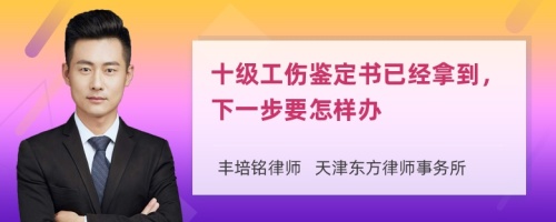 十级工伤鉴定书已经拿到，下一步要怎样办