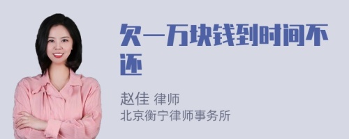 欠一万块钱到时间不还