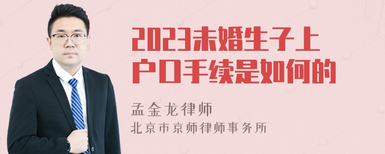 2023未婚生子上户口手续是如何的