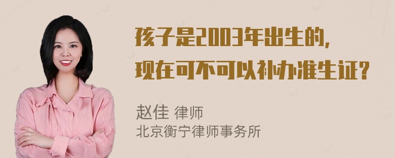 孩子是2003年出生的，现在可不可以补办准生证？