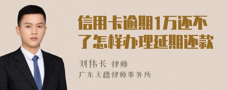 信用卡逾期1万还不了怎样办理延期还款