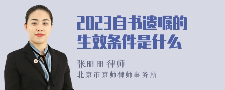 2023自书遗嘱的生效条件是什么