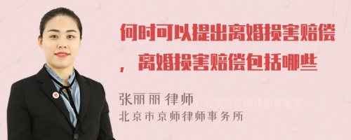 何时可以提出离婚损害赔偿，离婚损害赔偿包括哪些