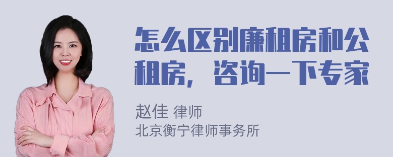 怎么区别廉租房和公租房，咨询一下专家