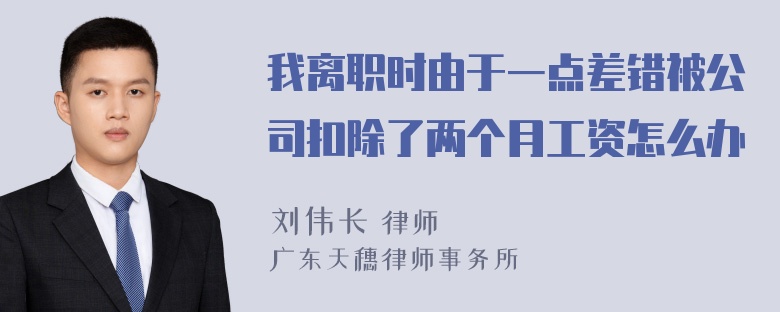 我离职时由于一点差错被公司扣除了两个月工资怎么办