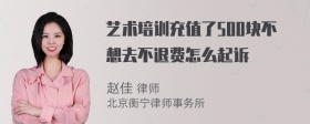 艺术培训充值了500块不想去不退费怎么起诉