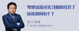 驾驶证没过实习期闯红灯了应该如何办？？