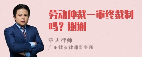 劳动仲裁一审终裁制吗？谢谢