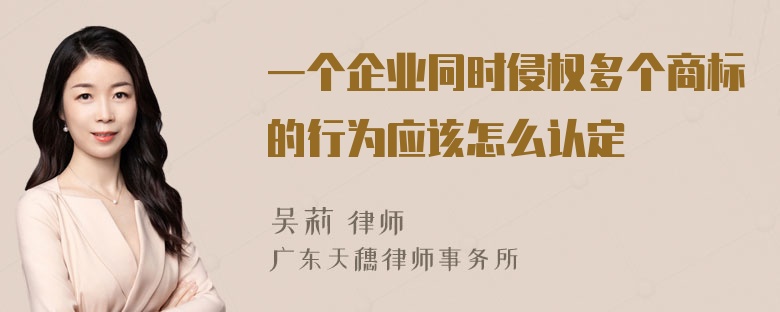 一个企业同时侵权多个商标的行为应该怎么认定