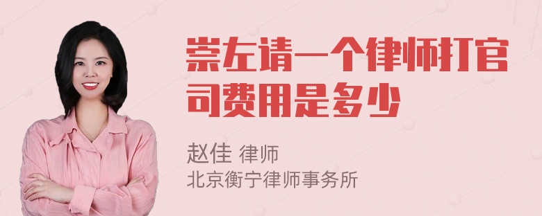 崇左请一个律师打官司费用是多少