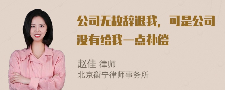 公司无故辞退我，可是公司没有给我一点补偿