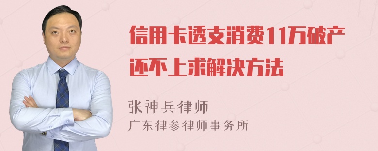 信用卡透支消费11万破产还不上求解决方法