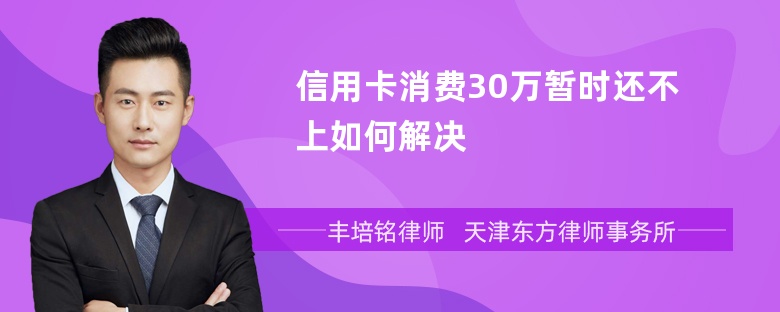 信用卡消费30万暂时还不上如何解决