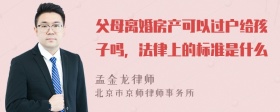 父母离婚房产可以过户给孩子吗，法律上的标准是什么