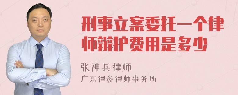 刑事立案委托一个律师辩护费用是多少