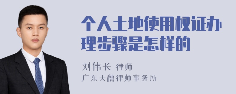 个人土地使用权证办理步骤是怎样的