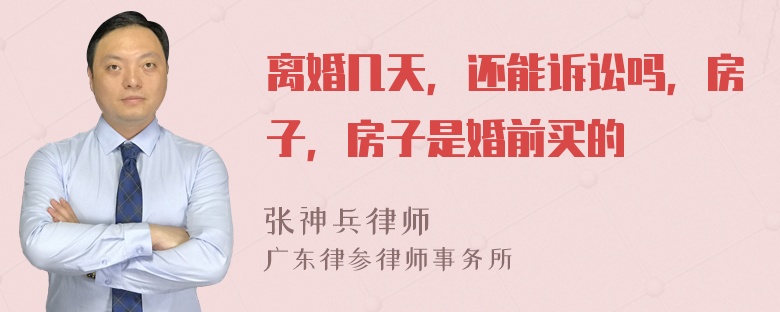 离婚几天，还能诉讼吗，房子，房子是婚前买的