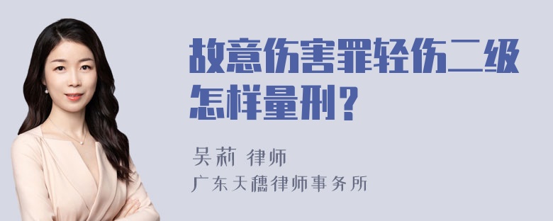 故意伤害罪轻伤二级怎样量刑？