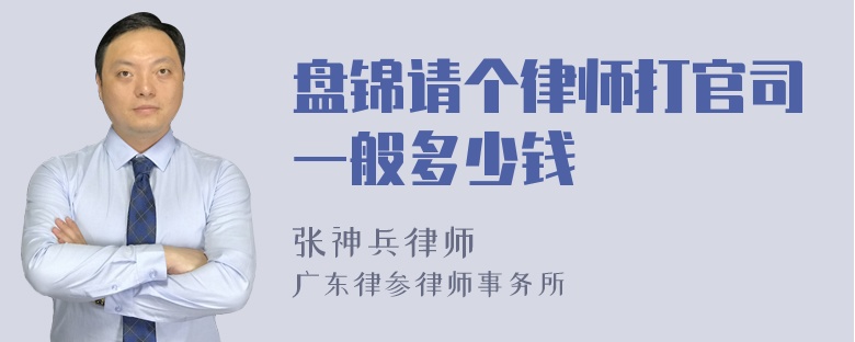 盘锦请个律师打官司一般多少钱