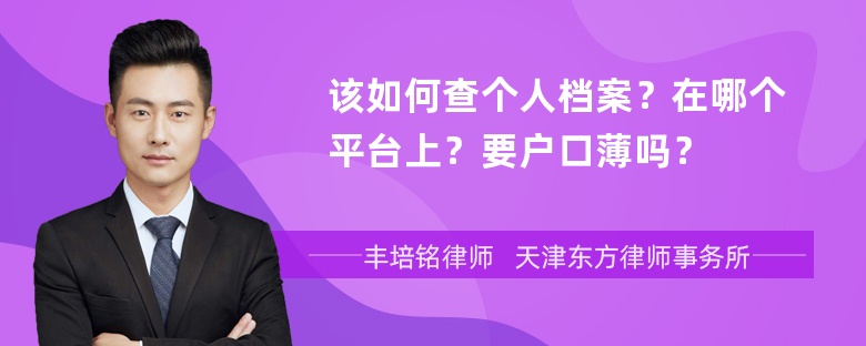 该如何查个人档案？在哪个平台上？要户口薄吗？