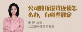 公司败诉没钱还债怎么办，有哪些规定