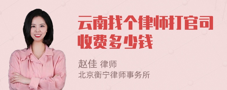 云南找个律师打官司收费多少钱