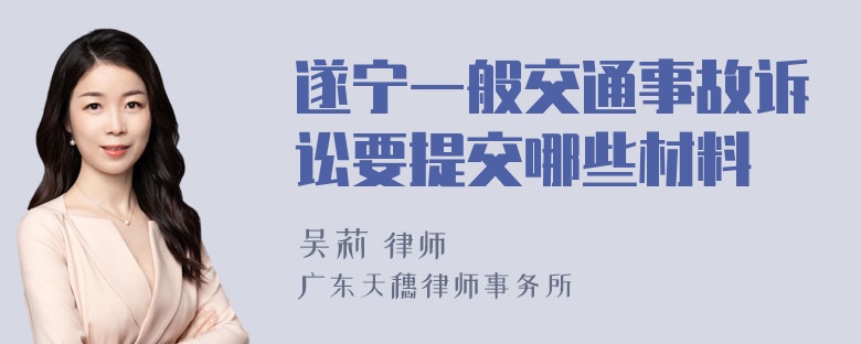 遂宁一般交通事故诉讼要提交哪些材料