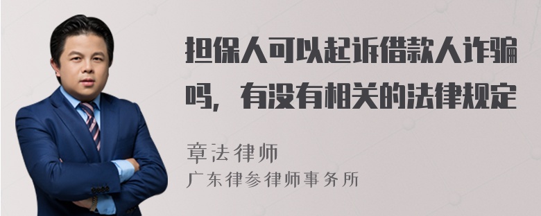 担保人可以起诉借款人诈骗吗，有没有相关的法律规定