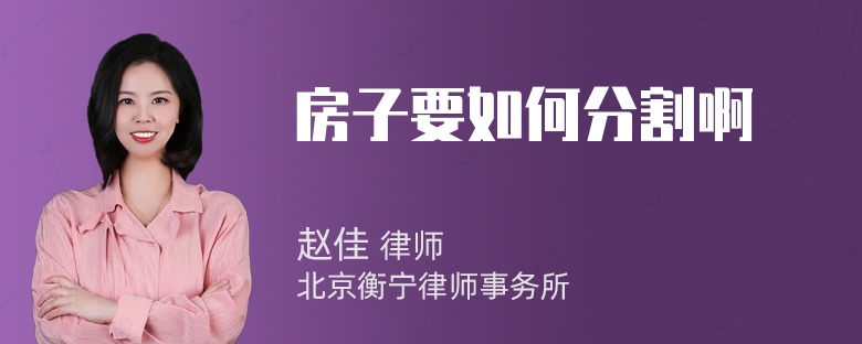 房子要如何分割啊