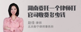 湖南委托一个律师打官司收费多少钱