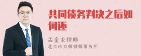 共同债务判决之后如何还