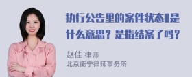 执行公告里的案件状态0是什么意思？是指结案了吗？