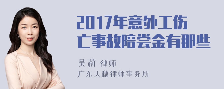 2O17年意外工伤亡事故陪尝金有那些